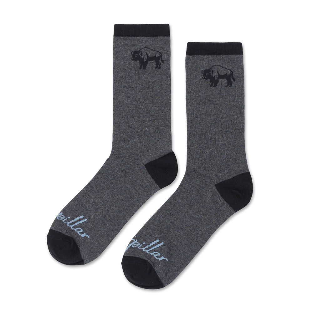 BISON-DARK HEATHER GREY