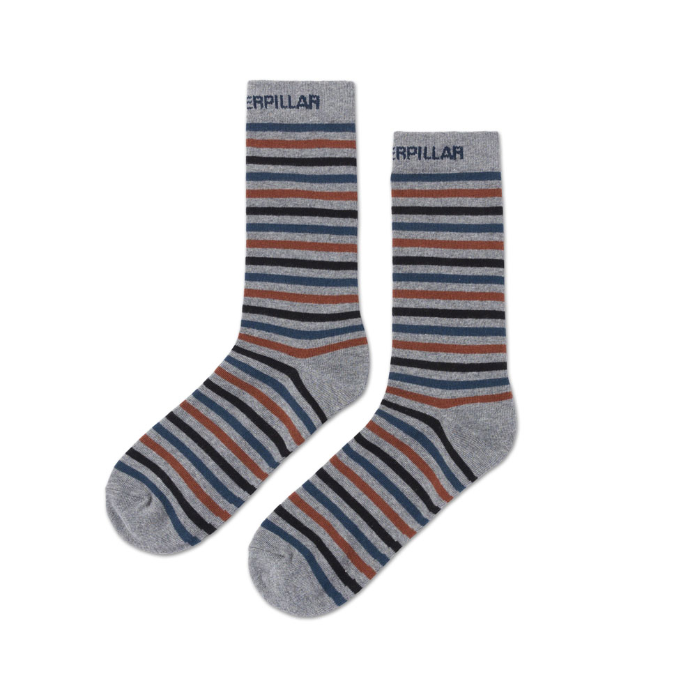 TRI STRIPE-HEATHER GREY